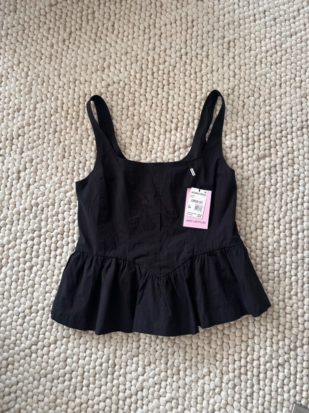 Avec Les Filles Black Peplum Camisole